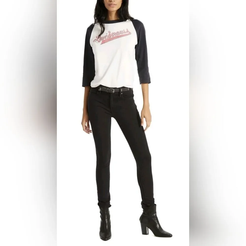 NWT Levis 721 High Rise Deep Pocket Charcoal Gray Rocker Jeans 31x30